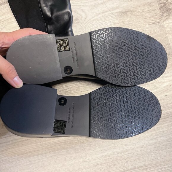 Stuart Weitzman City 5050 Heel Over The Knee OTK Black Leather Boots US 7 SPAIN - Picture 11 of 13